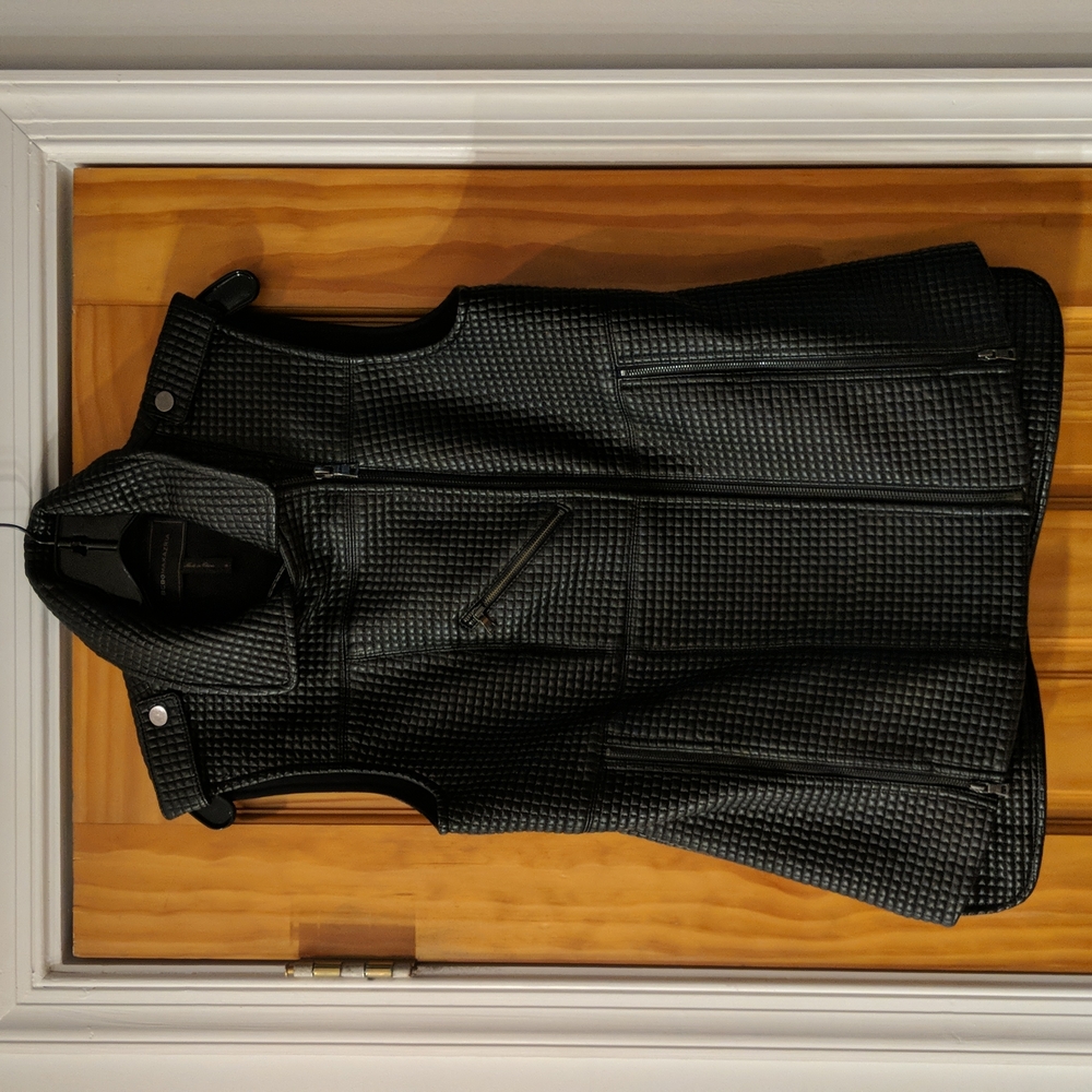 BCBGMAXAZRIA Faux leather vest